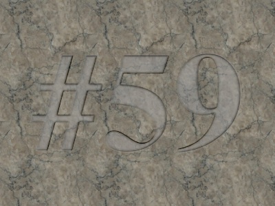 Marble with engraved text