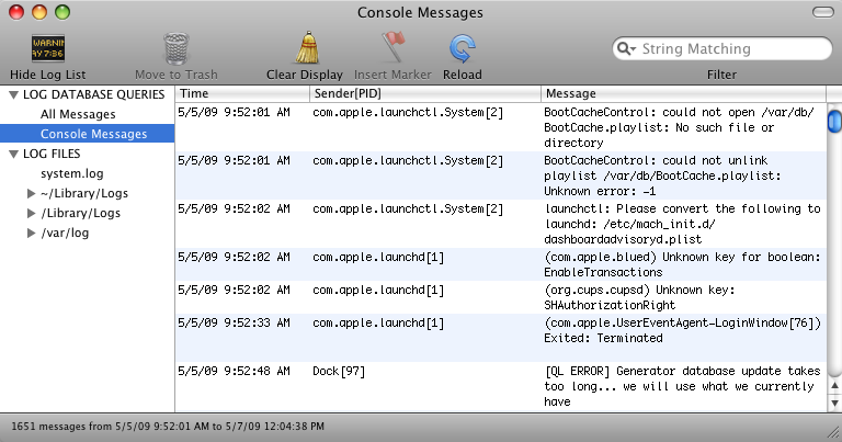 The Console app window with logs.