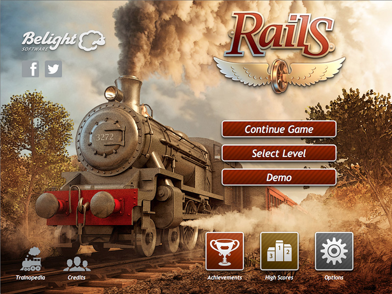 The main screen of the Rails game.
