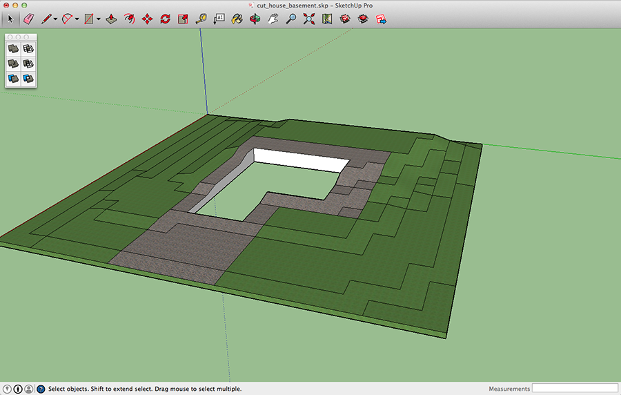 Using the Subtract tool in SketchUp