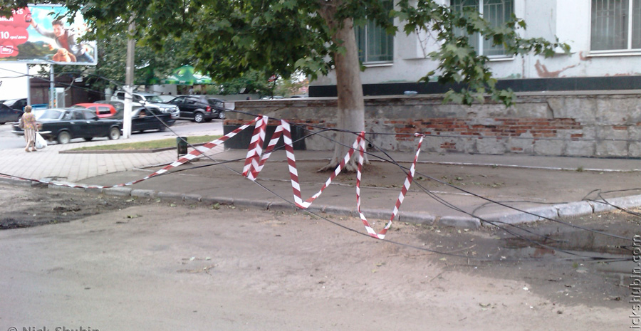 Storm in Odessa. Damaged trees.
