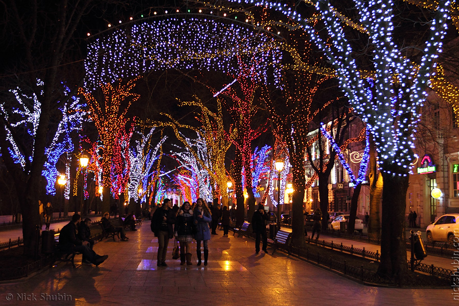 Holiday illumination in Odessa